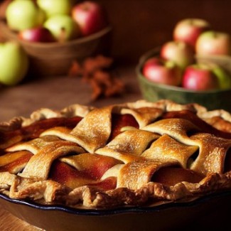 A photo of an apple pie.